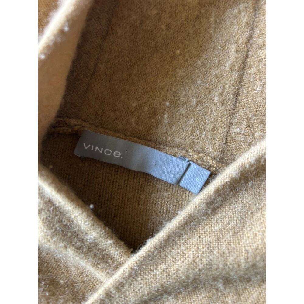 Vince 100% Cashmere Hoodie Sweater Mens M Beige Pullover Kangaroo Pocket - Picture 9 of 10